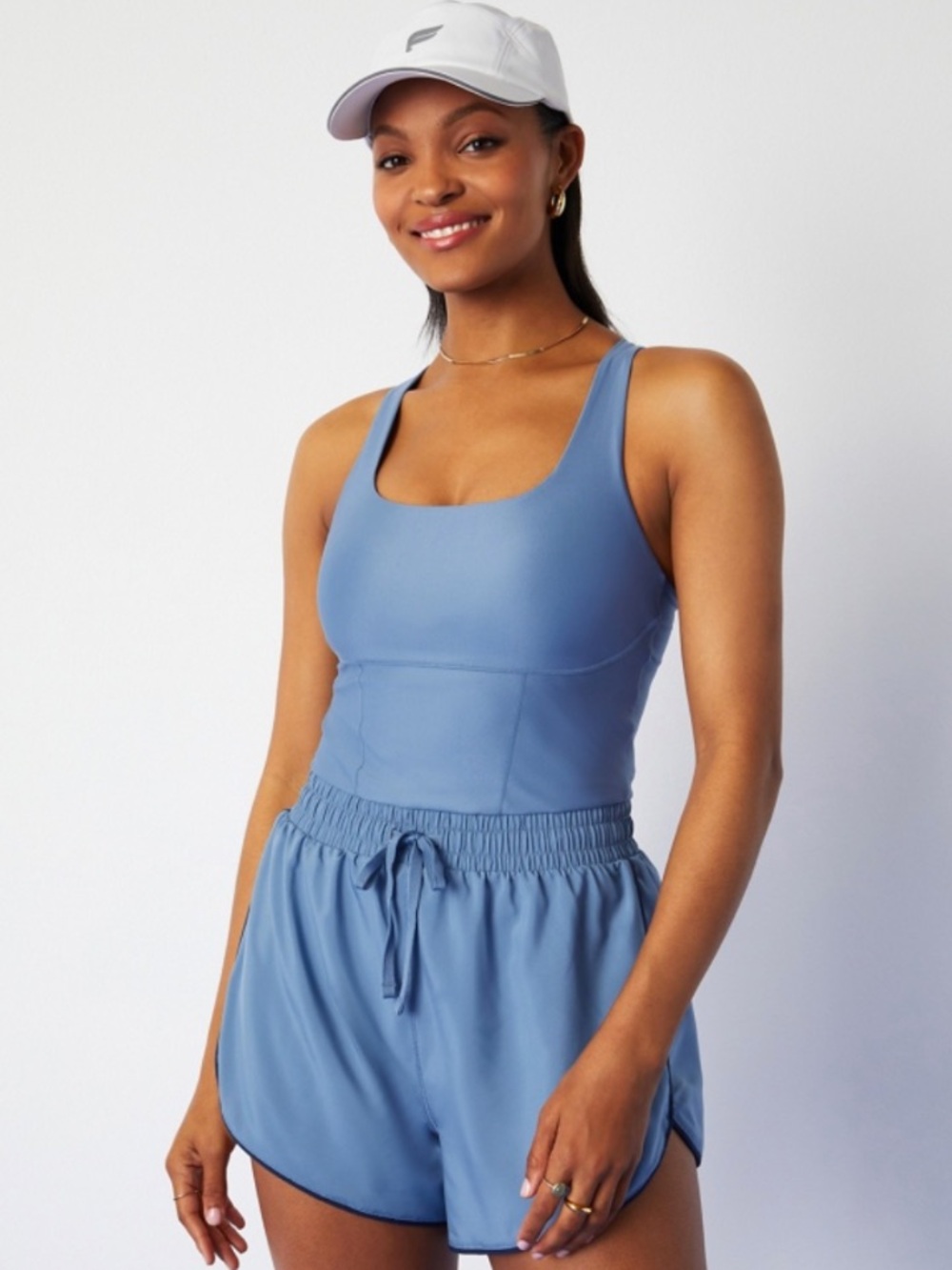 Fabletics Sport Short Onesie Fabletics Blue Racerback Romper Small women’s